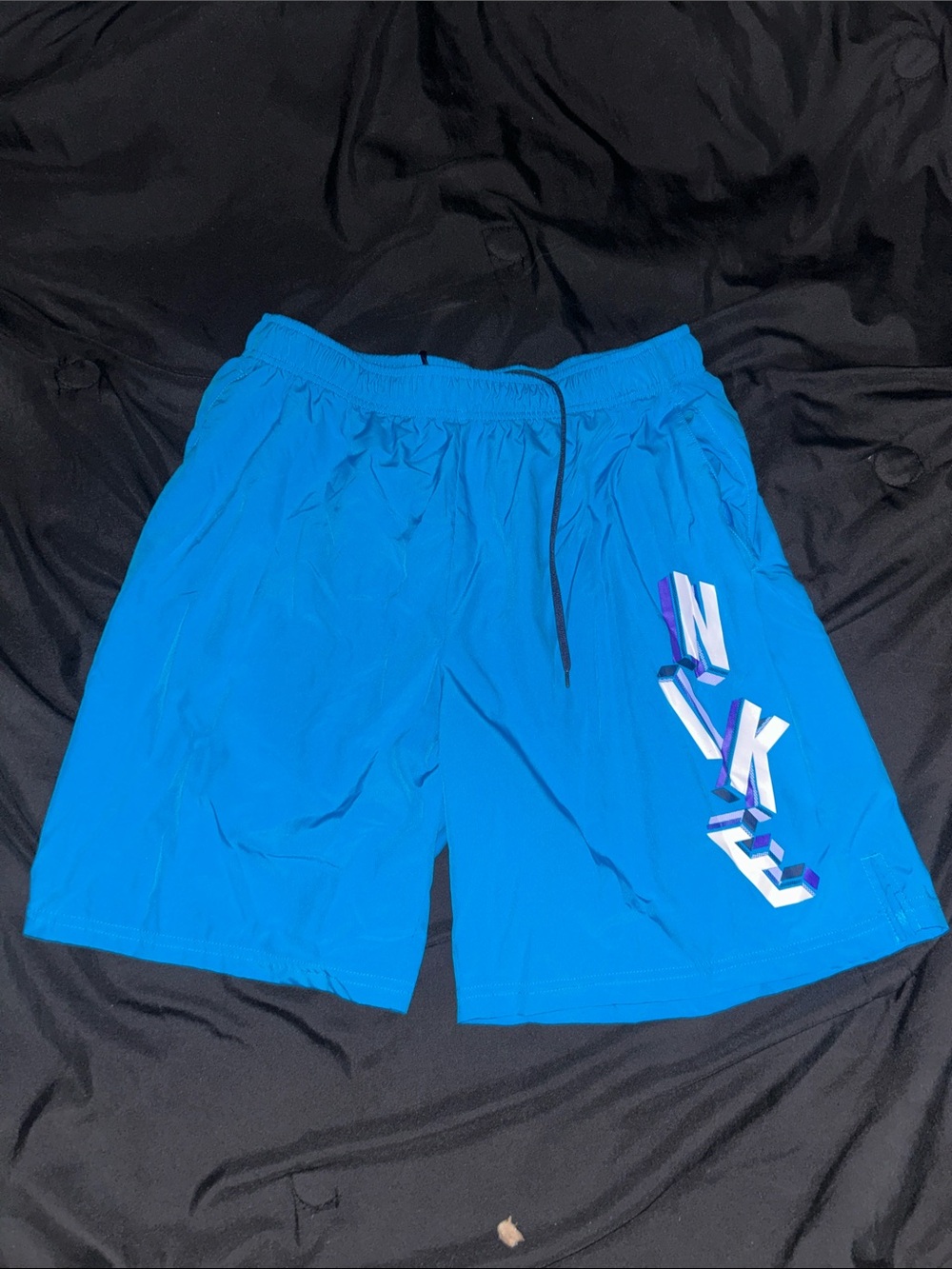 Nike Men’s Athletic Shorts Blue with Multicolor Logo